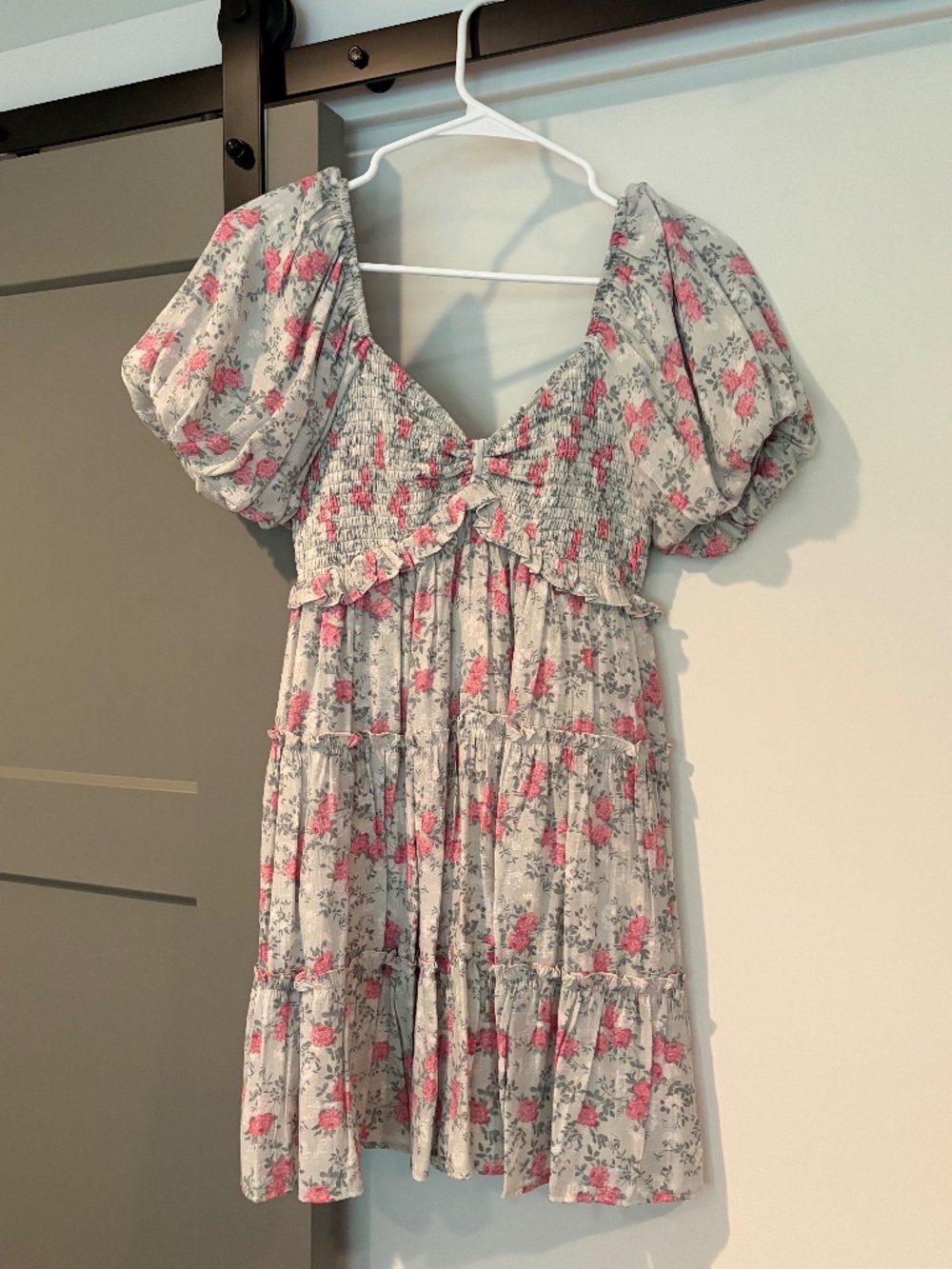Pink and Green floral Dress